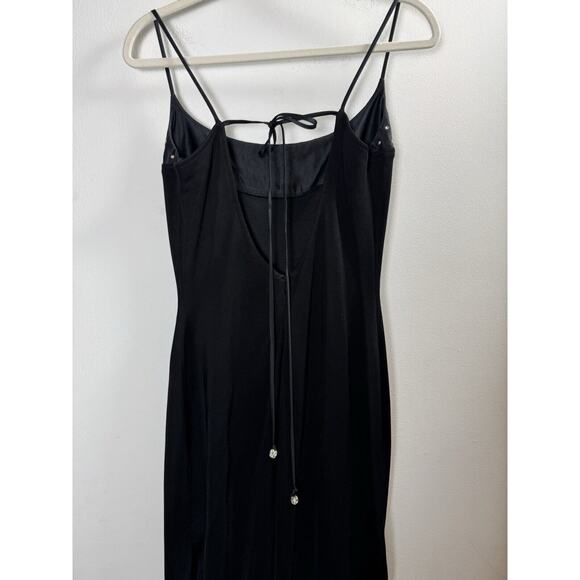 Vintage Nicole Bakti Rhinestone Formal Maxi Dress Sophisticated Glam Elegant L - Picture 5 of 8